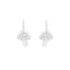 Boucles d'oreilles créoles Version coréenne INS Niche Light Luxury Design Versatile Zirconia Mushroom Mini Sterling Silver S925 Femme Texture