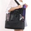 Shoppingväskor kvinnor mesh tygväska transparent mode en axel picknick ihålig strand dubbelskikt ryggsäckar z0n2