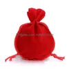 Jewelry Pouches Bags 10Pcs 2 Sizes Calabash Packing Dstring Veet Pouch Sachet Gift Bag For Things Party Bead Container Stor Otpxs