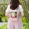 Schooltassen tas ita imut jernih ransel pin transparan tampilan bahu wanita punggung kelinci perempuan jepang lolita h225 230516