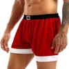 Underbyxor röda mens flanell jul jultomten cosplay kostym sexig underkläder boxare shorts trosor manlig gåva