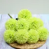 Flores decorativas, ramo de bolas grandes de 9 cabezas, flor de imitación de crisantemo, exhibición para el hogar, decoración de boda, tenis de mesa falso