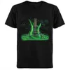 Męskie koszulki gorąca wyprzedaż Aktywowany dźwięk LED Cotton T Shirt Light w górę i w dół migający wyrównanie el T-shirt Men for Rock Disco Party DJ TOP TEE J230516