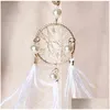 Kluczowe pierścionki Pearl Feather Siecik Uchwyt DreamCatcher Pendants Bierek samochodowy dla dziewcząt dla kobiet torba wisząca moda akcesoria 906 D OT1DZ