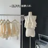 Chemisiers pour femmes Sexy Crop Tops 2023 Femmes Mode Vêtements Volants Bandage Chemises Slim Y2k Top Summer Camis Ropa Mujer