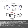 Lunettes de lecture Lunettes de lecture multifocales progressives Anti lumière bleue Hommes pour femmes TR90 Aluminium Magnésium Sport Cadre carré Lunettes UV400 230516