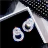 Dangle Chandelier Luxury Across Drop Earrring Crystal Cz 925 Sterling Sier Bohe Boucles d'oreilles de fiançailles pour les femmes Party Jewelr Dhysm