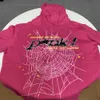 Erkek Hoodies Fashion SP5der 555555 Sweatshirts Tasarımcı SP5der Marka Köpük Kapşonlu Sweater Örümcek Web Baskı Külot Terry Malzeme