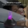 Steamer Kinscoter Volcanic Aroma Diffuser Essential Oil Lamp 130ml USB Portable Air Humidifier with Color Flame Night Light 230515