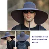 Chapeaux de plein air hommes 15CM grand large bord chapeau de pêcheur en plein air imperméable chapeau de soleil alpinisme casquette mode Panama chapeau pêche chapeaux unisexe 230515