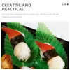 Utensílios de jantar 200 PCs Bandejas de plástico Sashimi bandeja de folhas de sushi decorações de placas decorativas tapete decorativo