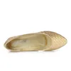 Dress Shoes Beyarne Ladies Balet Flat Tenun Emas Perak Ujung Lancip Sepatu Bernapas Slip Ons Musim Panas Ukuran 35 41E522 230516