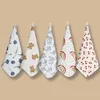 Hair Accessories 4 Layer Muslin Cotton Baby Bibs Face Towel Born Handkerchief Soft Saliva Square Feeding Burp Cloths