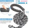 Dog Leash with Comfortable Padded Handle and Highly Reflective Threads Nylon Rope Pet Running Leashes for Small Medium and Large Dogs