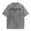 Men's T Shirts Sanfrancisco City Usa Cute Letter Graphic Print Tops Man Casual Oversize Shirt Cotton Summer Crewneck Loose Soft Mens