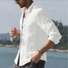 Männer Casual Hemden 2023 Herren Baumwolle Leinen Hemd Baggy Langarm Button Tops Weiß Für Männer Bluse Herbst Camisa Masculina Streetwear