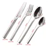 Flatware Sets Jaswehome 4Pcs Cutlery Set 304SS Steak Knife Fork Spoon Grade Family Tableware High End Silverware