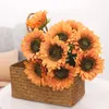 Fleurs décoratives tournesol artificiel faux Bouquets de soie longue tige pour la maison bureau fête mariage noël artisanat décor