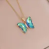 Pendentif Colliers En Gros Papillon Collier Mode Féminine En Acier Inoxydable Chaîne Cristal