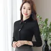 Women's Blouses Shirts Fashion Clothes OL Women Long Sleeve Shirt Black White Slim Patchwork Sequined Cotton Blouse Office Ladies Formal Tops 230516