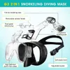 Dalış Maskeleri Dalış Maskesi Ayarlanabilir Şnorkel Maskesi Diyopterleri Panoramik Antileak Antifog Yetişkinler için Yüzme Goggles Dişli Hediyesi 230515