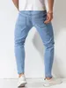 Jeans masculinos Jeans masculinos Spring e Summer High Street Stretch Slim Calça Lápis Denim Cotton Corean Casual Wear Nine Pants Men 230516