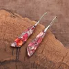 Dangle Chandelier Antique Red Regalite Stones Hook Earrings 230516