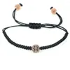 Braccialetti con ciondoli Brand Fashion 10mm Micro Pave Black CZ Perline intrecciate a mano Macrame Bracciale Fit Uomo e donna Gioielli regalo