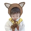 Beanies Beanie/Skull Caps Stick Crochet Girl Boy Hat Ear Protection Beanie Cartoon Baby Cap Warm Outdoor Wear Thicking Vintage Toddler