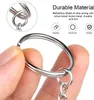 Keychains 50st Metal With Split Ring Link Chains Car Key Rings KeyFob Pendants Ornament Holder DIY Chain Keyring