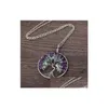 Medaillons Qimoshi Baum des Lebens Schlüsselbund Natürlicher Kristallstein Handgemachte DIY Amethyst Charm Anhänger Halskette Großhandel Drop Lieferung Jude DH4Cr