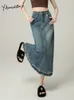 スカートyitimuceng denim high for women for womansping spring vintage midi streetwear solien