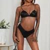 Freizeitkleider Hohles Glitzer-Strass-Minikleid Fischnetz-Mesh Durchsichtiges Festival-Party-Bling Damen-Strand-Bikini-Vertuschung Baden