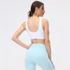 Yoga outfit Lu Logo Women Solid Gym High Support Sports BH för stor byst håller bröstet bra kvinnlig fitness underkläderträningskläder