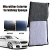 Car 2/4Pcs Auto Interior Fleece Scrubbing Sponge For Plastic Leather Car Cleaning Microfiber Towel Wax Sponge Car Cleaning Tools