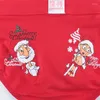 UNDUPTS Seksi iç çamaşırı erkekler brifs şort adam pamuk kırmızı Noel yazdırılmış orta waist u dışbükey torbası nefes alabilen calzoncillo