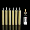 Kerzenpakete von 6 Fernbedienungssteuerung Whitebeige Short LED Taper Candles 6.510 Zoll Flameless Battery Christmas Candles mit 3 D Black Docht 230515