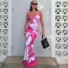 Casual Dresses Spaghetti Strap Floral Maxi Womens Summer Sundresses Boho Beach Printed Backless Long Women 230516