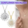 Pendant Necklaces 1 Set Crystal Relief Anxiety Sunflower Fidget Spinning Rotating Necklace For Women Evening Party Dating Fashion Jewelry