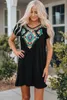 Boho Ethnic Print Short Sleeve Mini Dress 2023 Hot New M0e1#