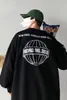 Herrtröjor tröjor ungdomar college stil män bokstavstryck o-halsälskare hiphop streetwear pullover borstad tröja