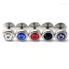 Серьги -герметизации! 8 мм 20 цветов Rivoli Stones White Titanium Steel Men Punk Vint