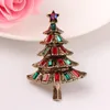Broches moda shiny shiny shinstone árvore de natal broches pino de luxo para adolescentes zircão rosa jóias de festa de festa