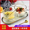 Wine Glasses Tempered Glass Large Capacity Breakfast Oatmeal Cup Household Milk Cups Thickened Microwave Oven With Cover