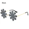 Sunglasses Flower Shape Lens Rimless Fashion Sun Glasses Funny Beach Party Favor Frameless Cycling