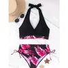 Dames badkleding zwarte afdruk sexy bikini's vrouwen met vrouwen zwempak zwemmen zwemmen badpakken Braziliaanse bikiniset strandkleding zwembad bather