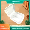 Restaurant Rectangular Double lattice Disposable Microwave Plastic Takeaway Box Food Container With Hinged Lids Hot dog box Hamburger box edible packaging