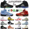 2023 Scarpe da basket 5 5s Uomo Dark On Mars Concord Racer Blue Raging Blue Aqua Unc Sail Green Bean Oreo Scarpe da ginnastica da uomo Scarpe da ginnastica sportive di grandi dimensioni