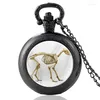 Cep Saatleri Vintage Dinozor İskelet Tasarım Kuvars Erkekler Kadınlar Eşsiz Cam Cabochon Kolye Kolye Saat Saat Hediyeleri
