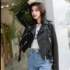 Frauen Leder Echte Jacke Frauen Echt Schaffell Damen Mantel 2023 Herbst Winter Motorrad Biker Outwear Kleidung